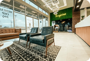 Inspire Dental Mesquite TX welcoming reception and waiting area