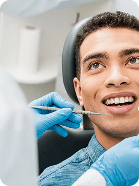 Adult patient receiving comprehensive dental care