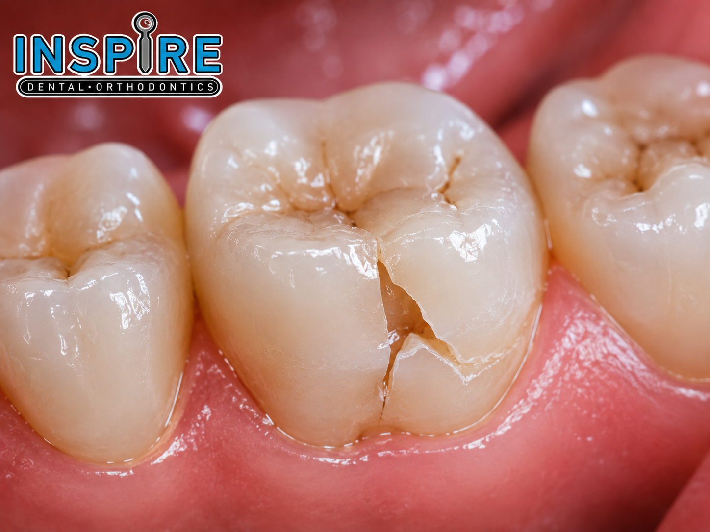 Person with a cracked or chipped tooth seeing the dentist at Inspire Dental and Orthodontics