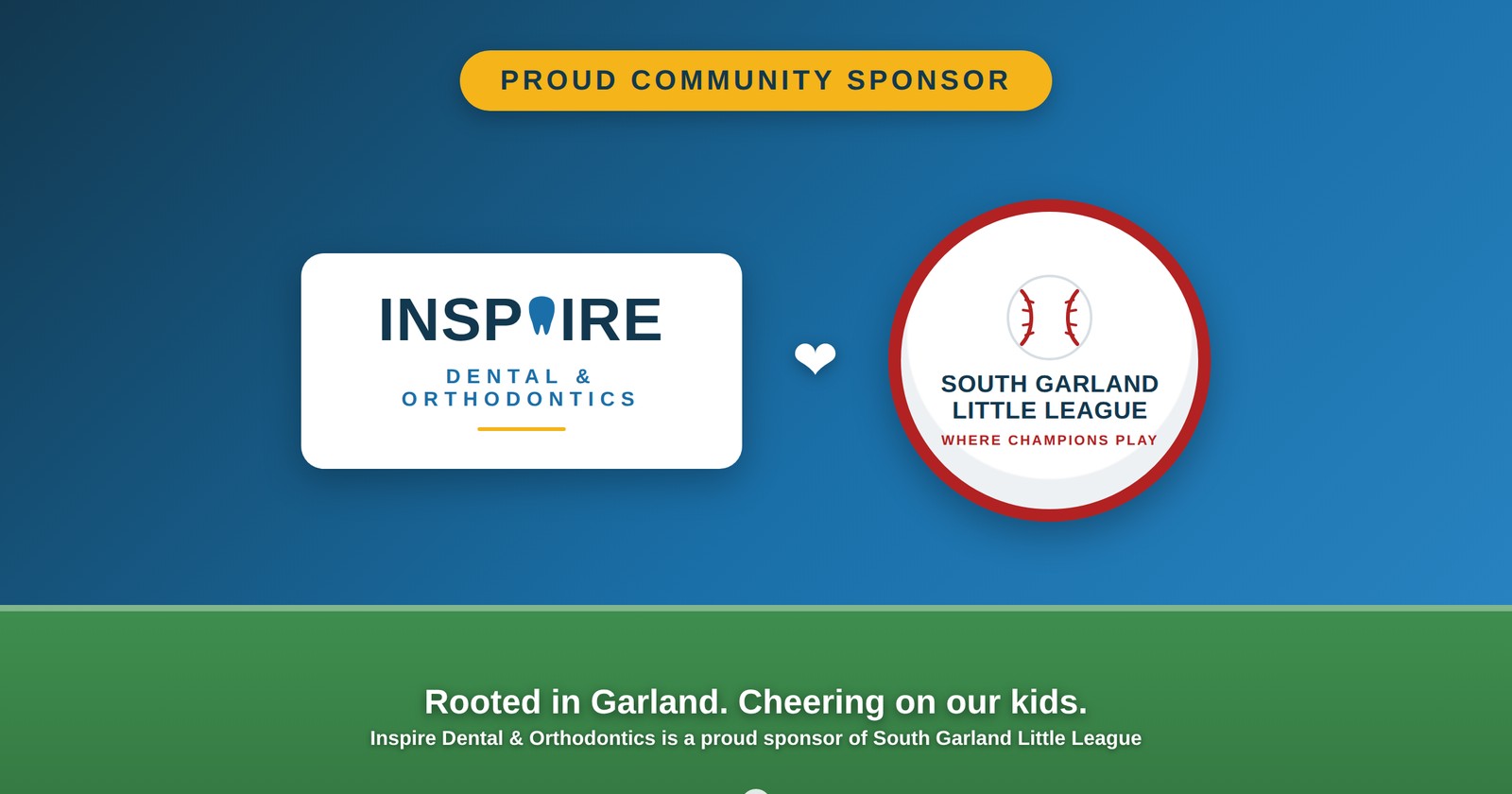 Inspire Dental & Orthodontics is a proud sponsor of South Garland Little League